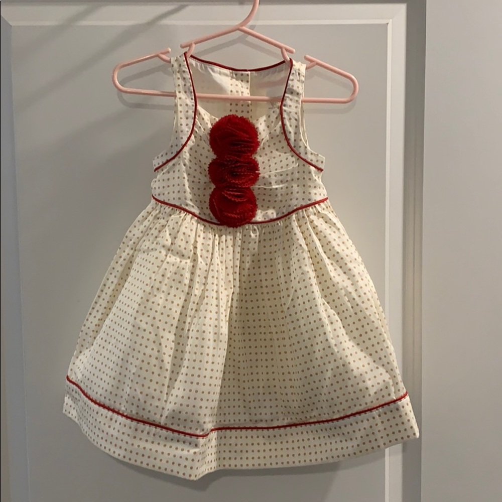 Red and white polka dot dress size 6-12 mo